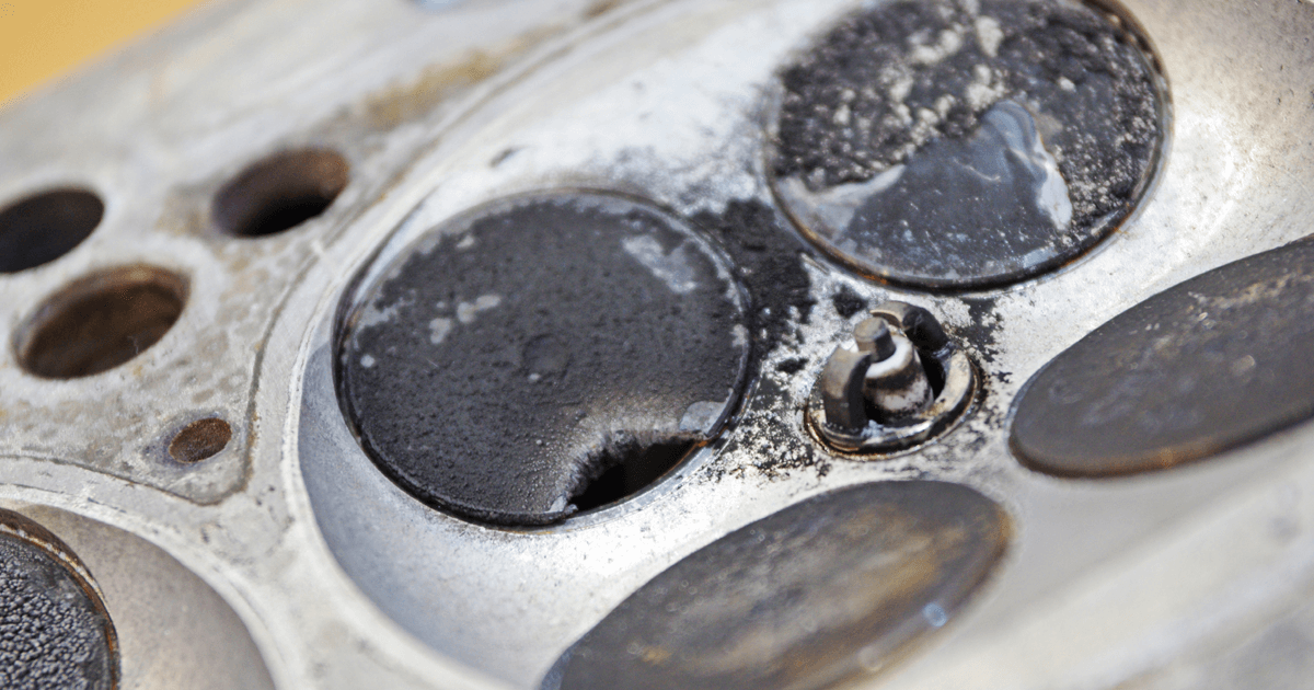 Car engine head - damaged valves